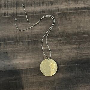 Gold Textured Pendant Necklace